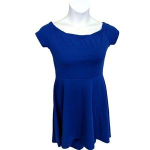 Ruby & Lace Blue Off the Shoulder Stretch Dress Size L